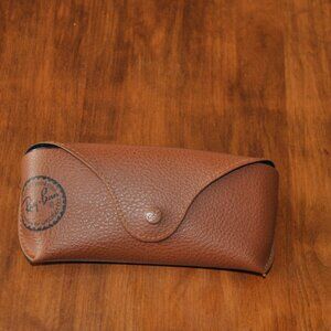 Ray-Ban Brown Pebble Leather Hard Sunglasses Case Only